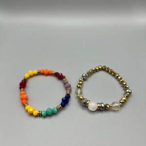 🆕 Colorful Beaded Bracelets Set - Handmade #171